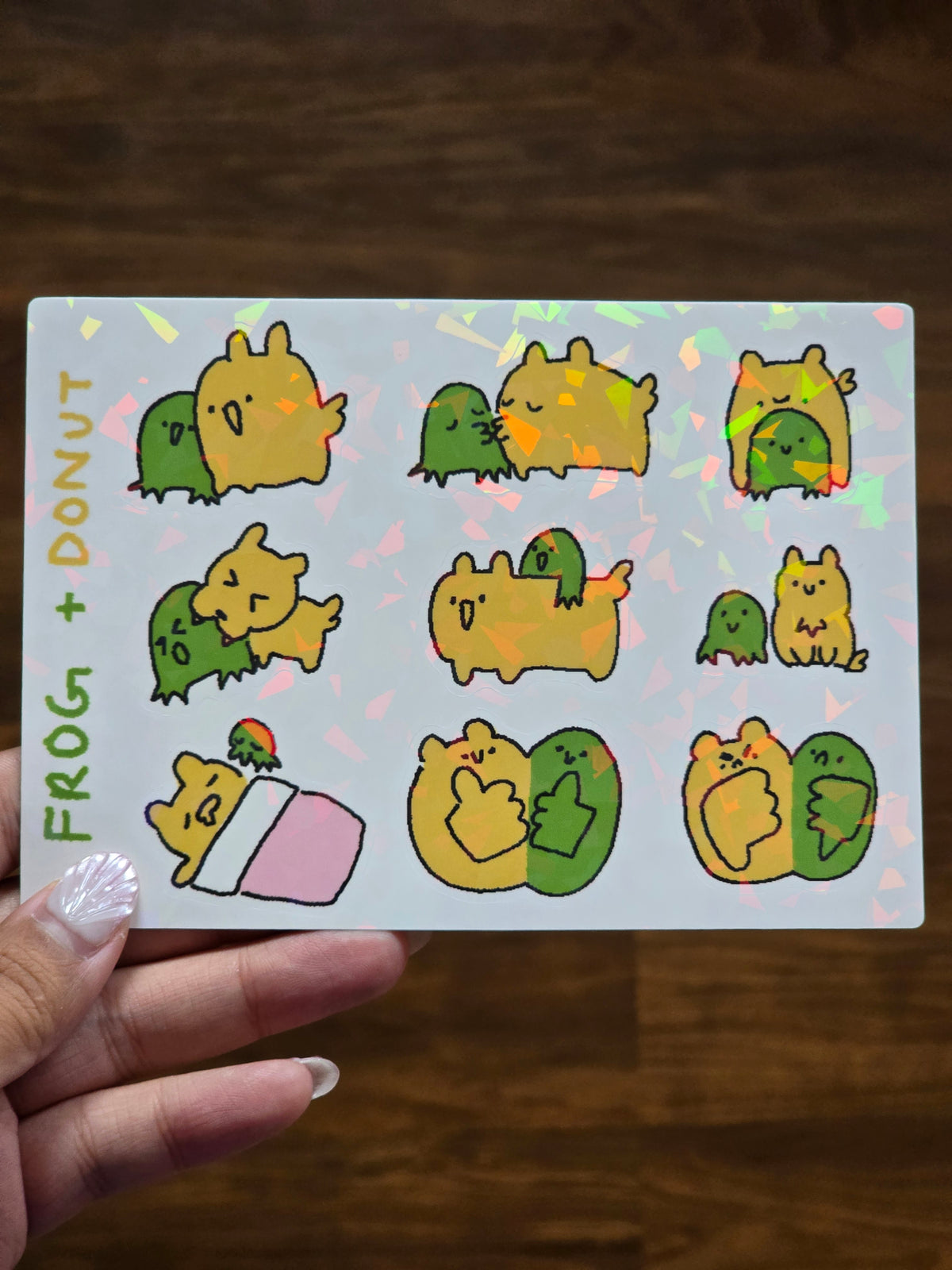 Frog and Donut Duo Stickers